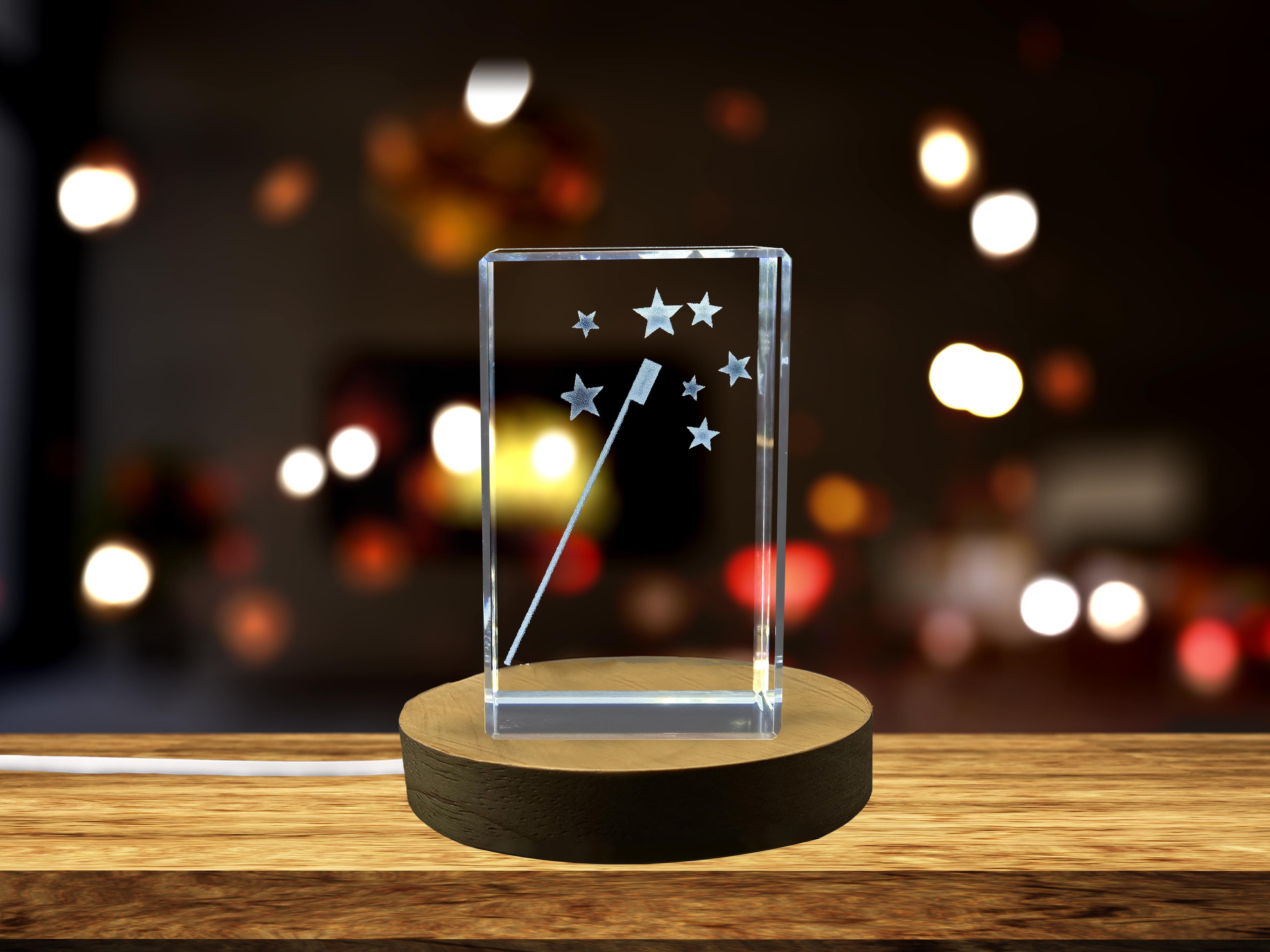 thumbnail video image 2 of 3d Engraved Crystal Wand Gift - Beautiful Magical 3D Crystal Decor Gift, 2 of 7