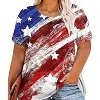 thumbnail video image 2 of KimSoong Women Plus Size American Flag Shirt 4th of July T-Shirt USA Stars Stripes Shirt Patriotic Summer Tops, 2 of 7