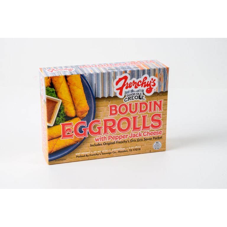 Frenchy's Boudin Eggroll with Cheese Sauce
