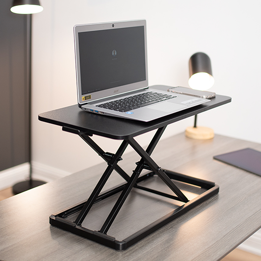 thumbnail video image 2 of VIVO White 24" Single Top Ergonomic Scissors Lift Keyboard and Mouse Riser, 2 of 9