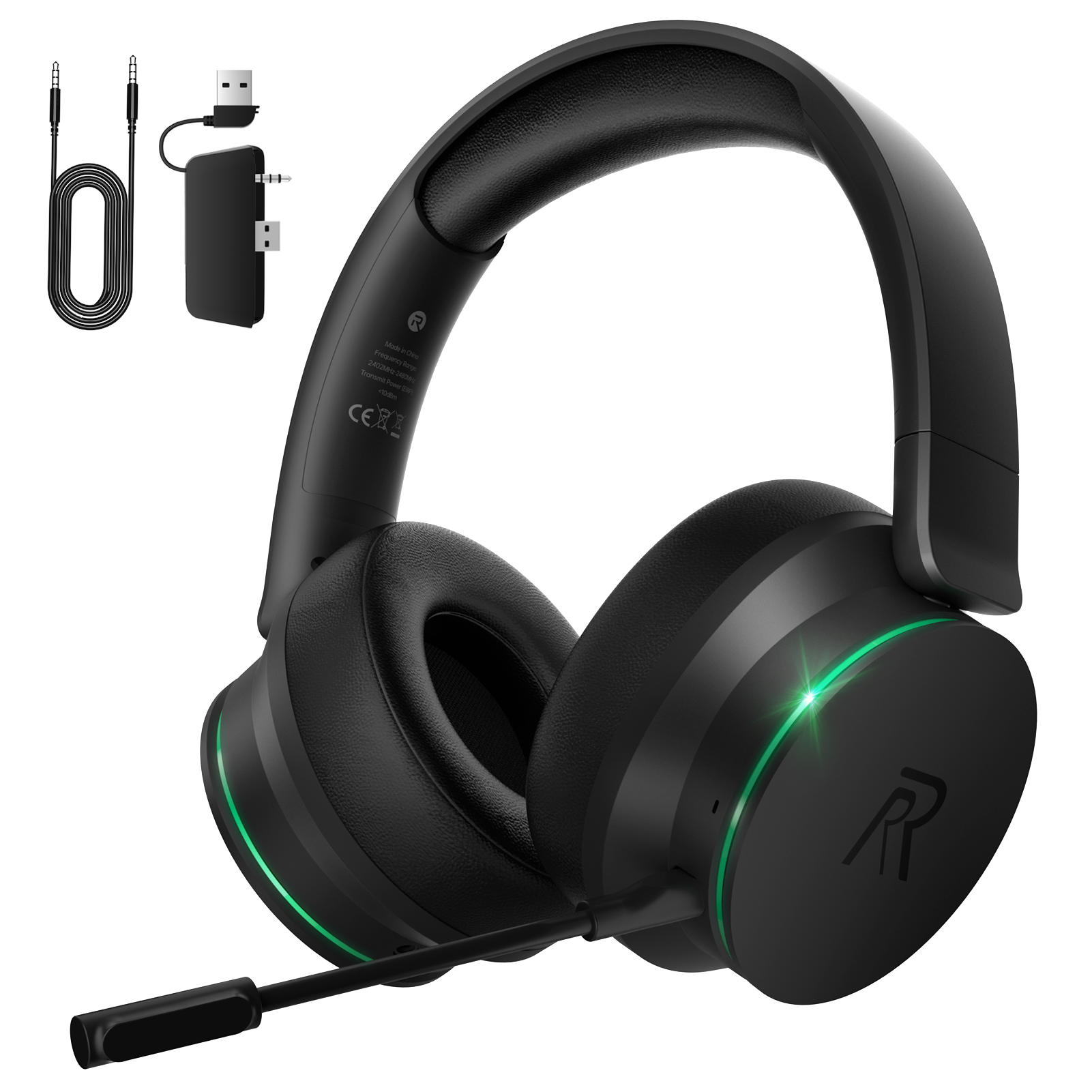 thumbnail video image 2 of FONHAID 2.4GHz Wireless Gaming Headset for Xbox Series X|S, Xbox One, PS5/PS4, Mac, Switch, Bluetooth 5.3 Gaming Headphones with Detachable Noise Canceling Mic, 45H Battery, 50mm Drivers - Black, 2 of 9