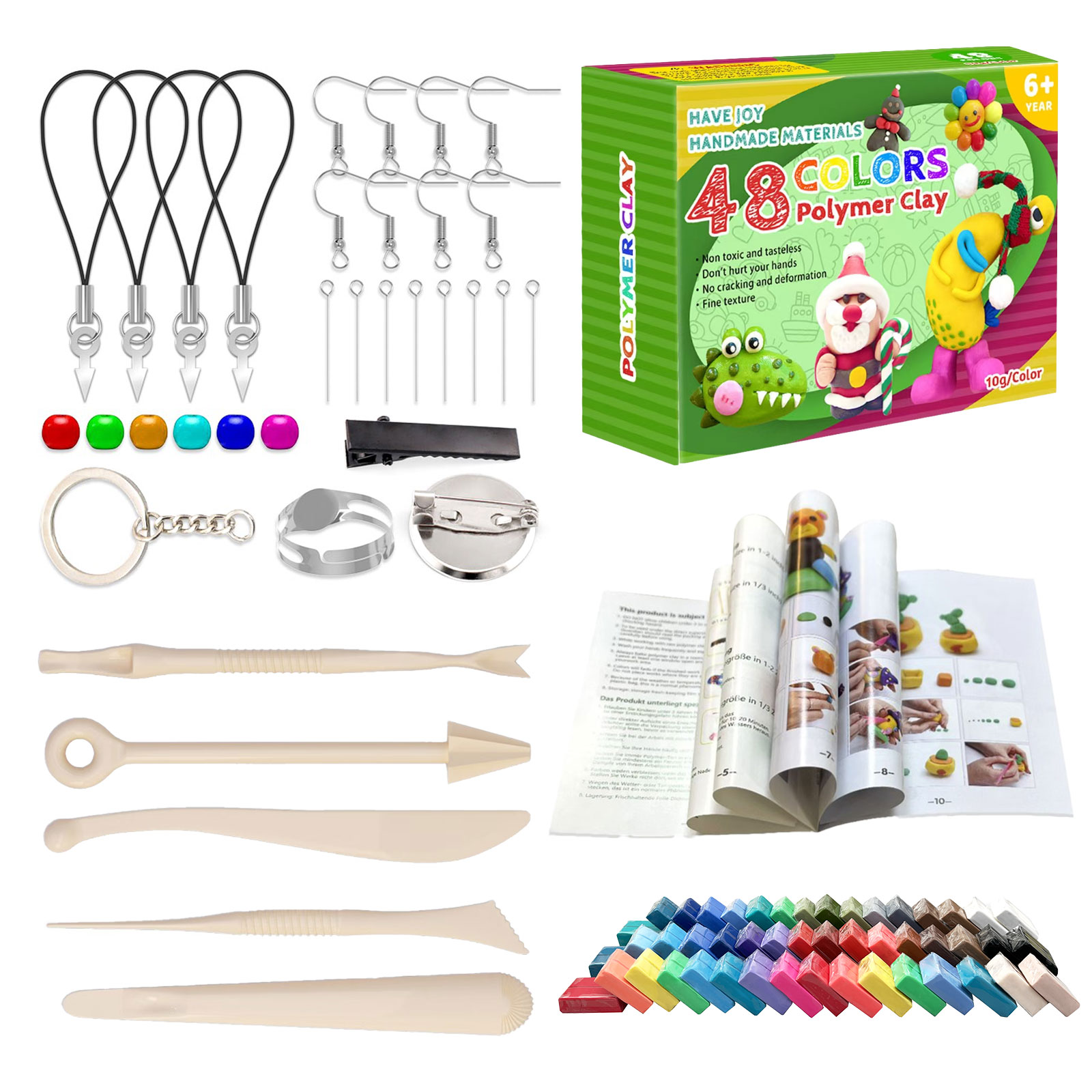 thumbnail video image 2 of 48-Color Polymer Clay Kit for Beginners & Artists - Non-Toxic Oven-Bake Modeling Clay with Sculpting Tools, Perfect DIY Craft Gift for Kids & Adults, 2 of 8