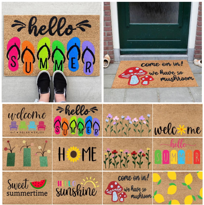 thumbnail video image 2 of Yeetfub Watermelon Theme Polyester Indoor and Outdoor Door Mat, 1.33' x 2.0', Non-slip, 2 of 8