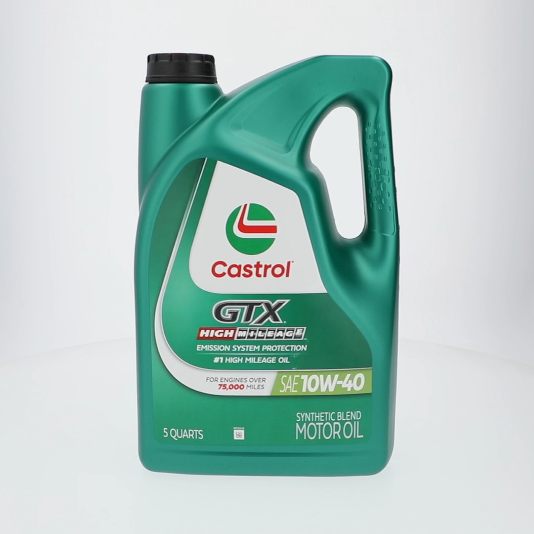 Free Shipping! Castrol High Mileage 10W-40 Synthetic Blend Motor