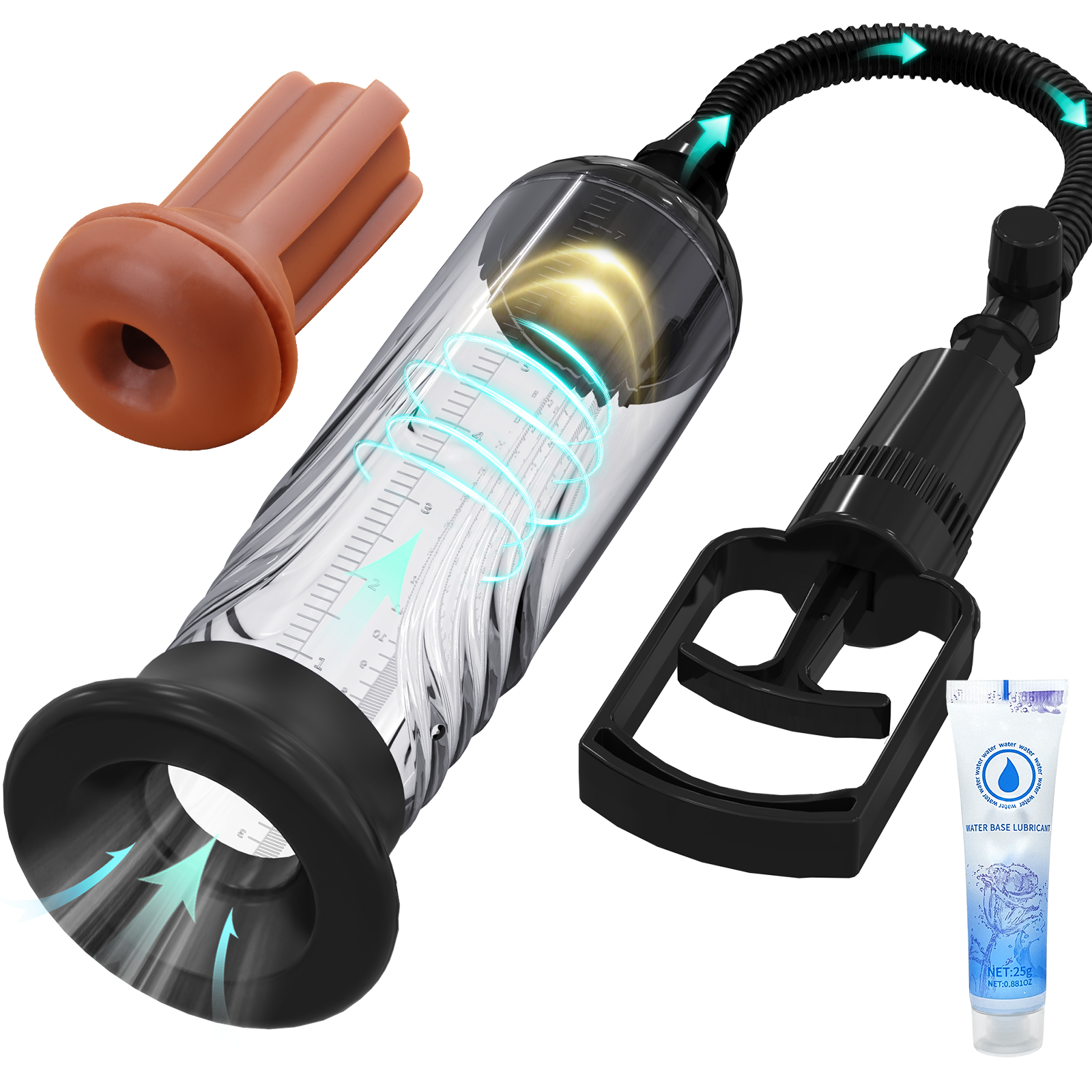 thumbnail video image 2 of Vacuum Enhancement Pump, Adult Sex Toys for Men, Black, 10 Count, 2 of 6