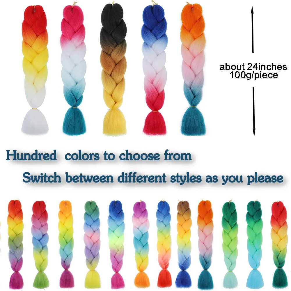 thumbnail video image 2 of XmhyTop 6-Pack 100g Each 24-Inch Premium Heat-Resistant Synthetic Braiding Hair, Versatile for Twist & Crochet Braids, Women's Hair Extensions，Black to Light Brown, 2 of 3