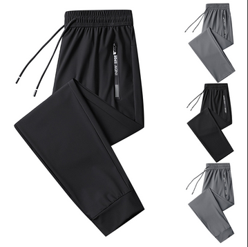thumbnail video image 2 of HCURIBAD Mens Pants Casual, Men's Ice Silk Sweatpants Breathable Drawstring Straight Leg Pants Mens Sweatpants Hiking Pants Men Lightweight Pants, 1PC Pant Gray1 XXXXL, 2 of 4