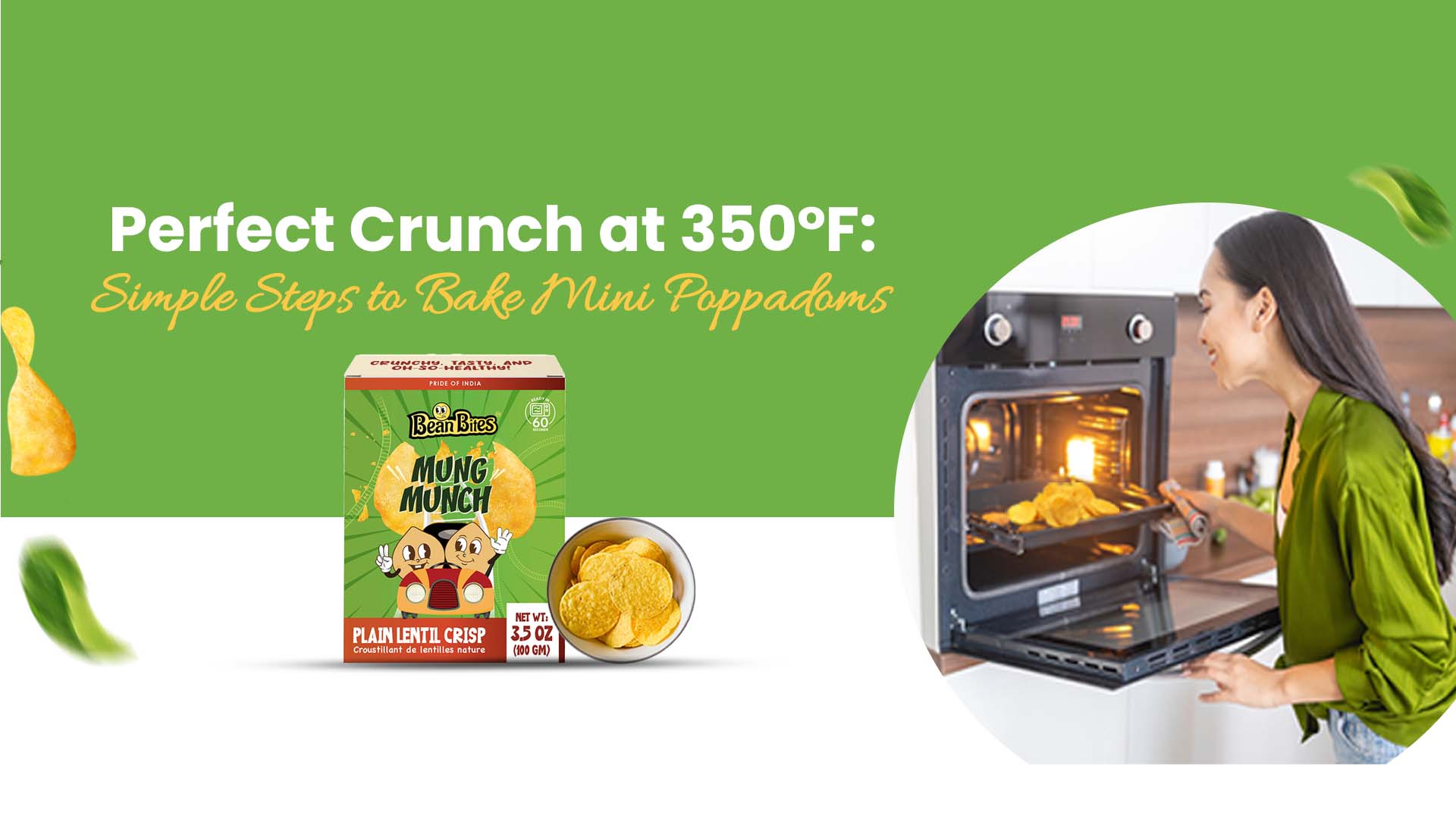 thumbnail video image 2 of Pride of India Mung Munch Lentil Crisps, 3.53 oz (100g) - 6 Pack, 2 of 10