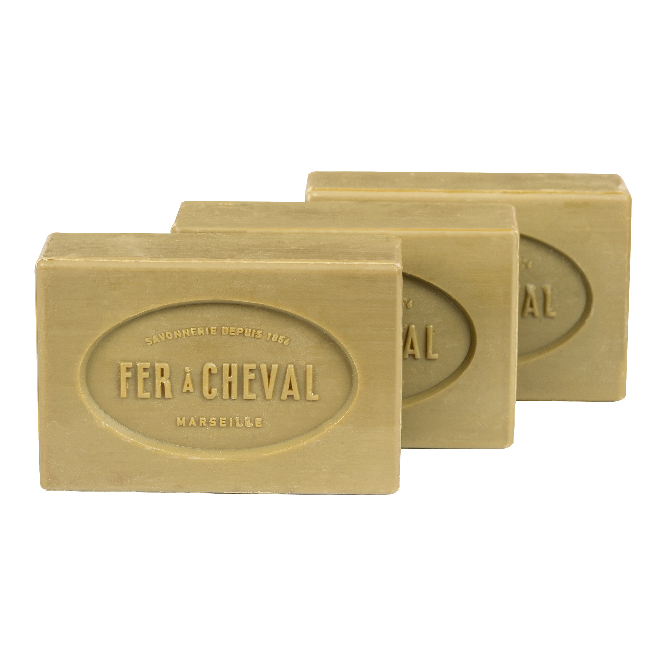 thumbnail video image 2 of Fer à Cheval Pure Olive Toilet Marseille Soap Bar - Authentic Savon De Marseille, Natural and Hypoallergenic French Olive Oil Soap (250g/8.82oz, 3 Pack), 2 of 7