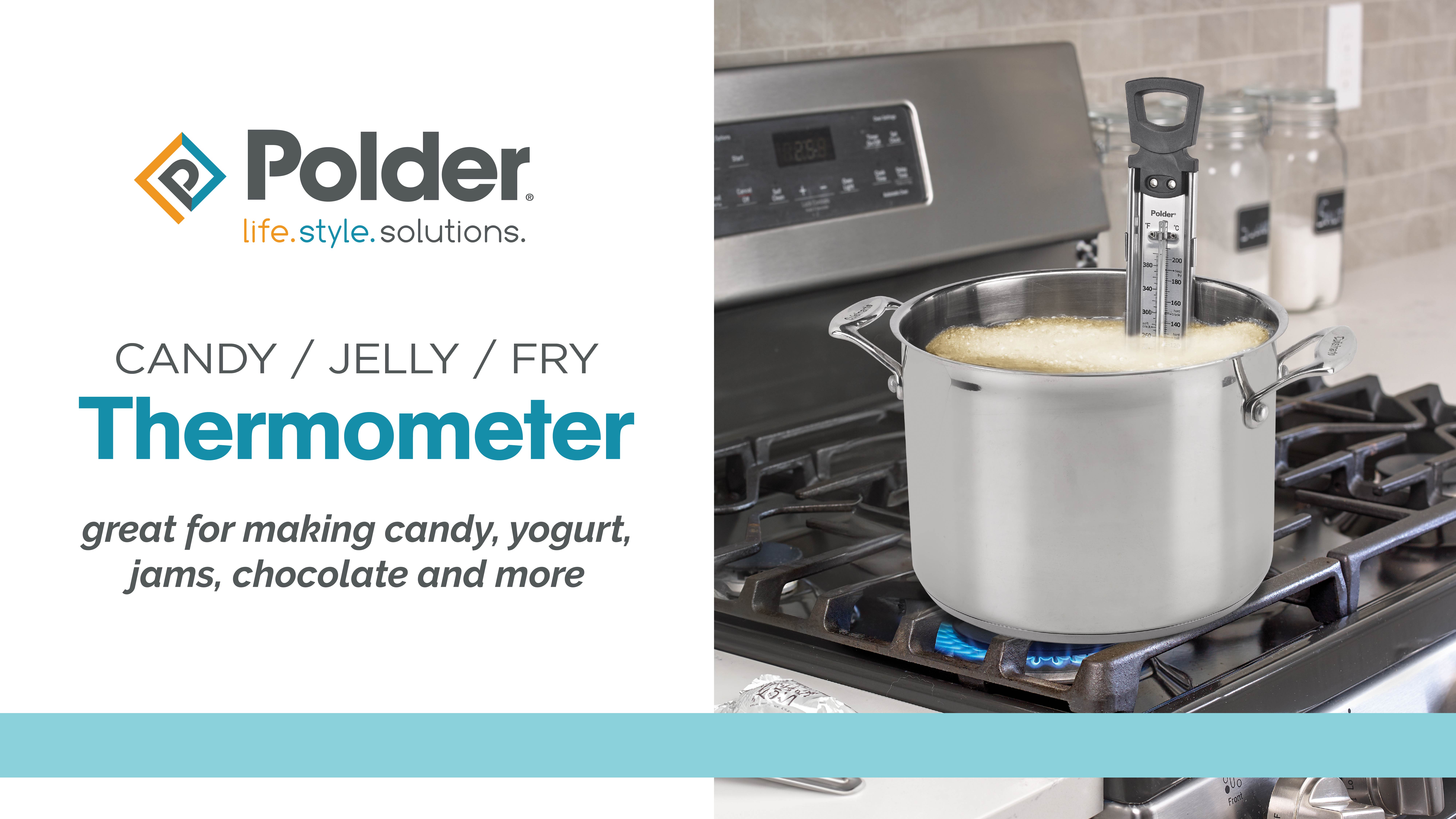thumbnail video image 2 of Polder THM-515 Stainless Steel Candy/Jelly/Deep Fry Thermometer, 2 of 8