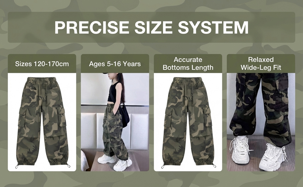 thumbnail video image 2 of JLMSPLWG Girls Baggy Pants Hip Hop Vintage Cargo Pant for Teens Girl Fashionable Dance Loose Fit Trousers Elastic Waist Wide Leg Jeans Kids Casual Clothes, 2 of 5