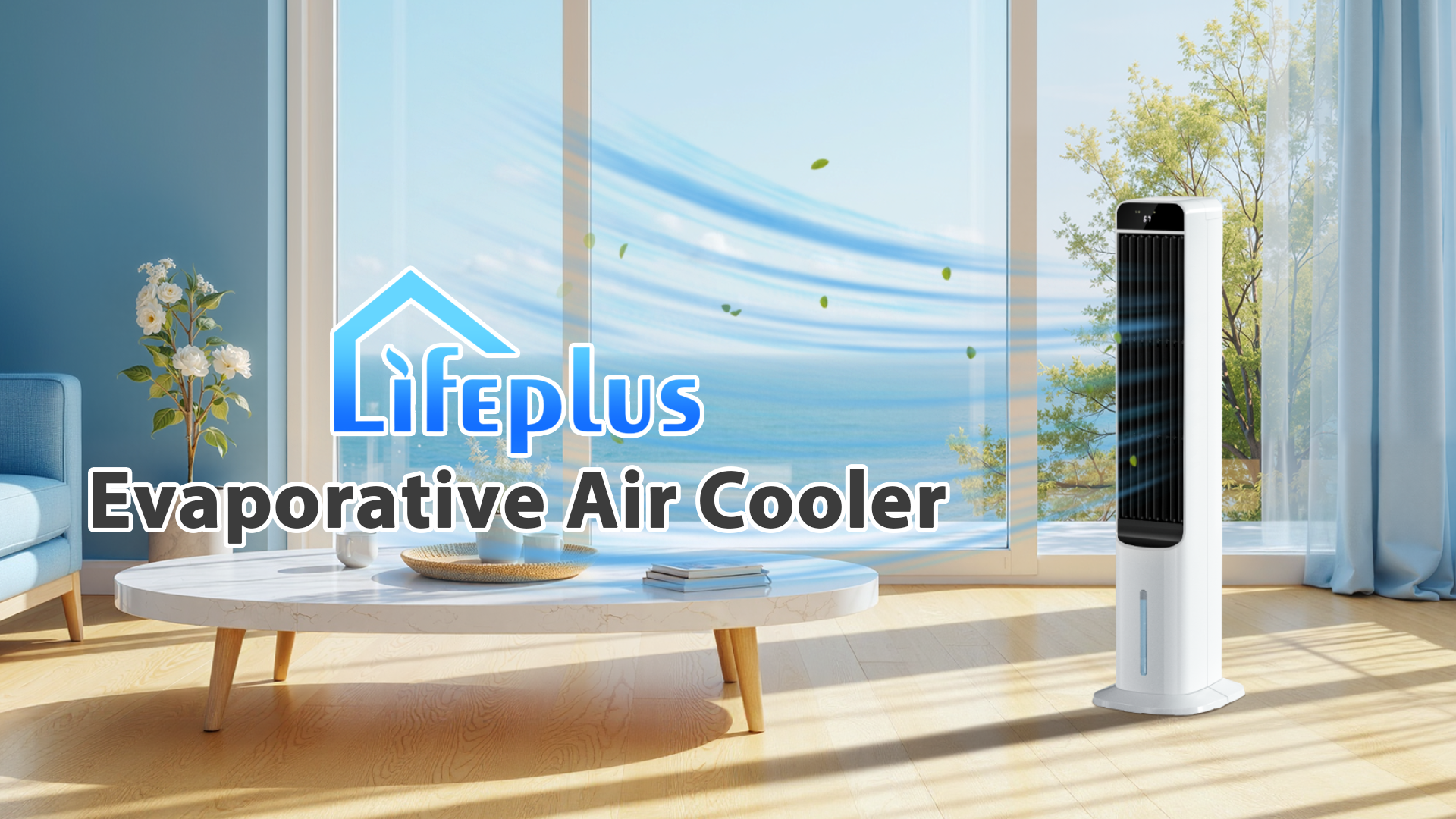 thumbnail video image 2 of LifePlus Evaporative Air Cooler Tower Fan Portable Air Conditioners Indoor 3-in-1 Humidifier 41.5", 2 of 15