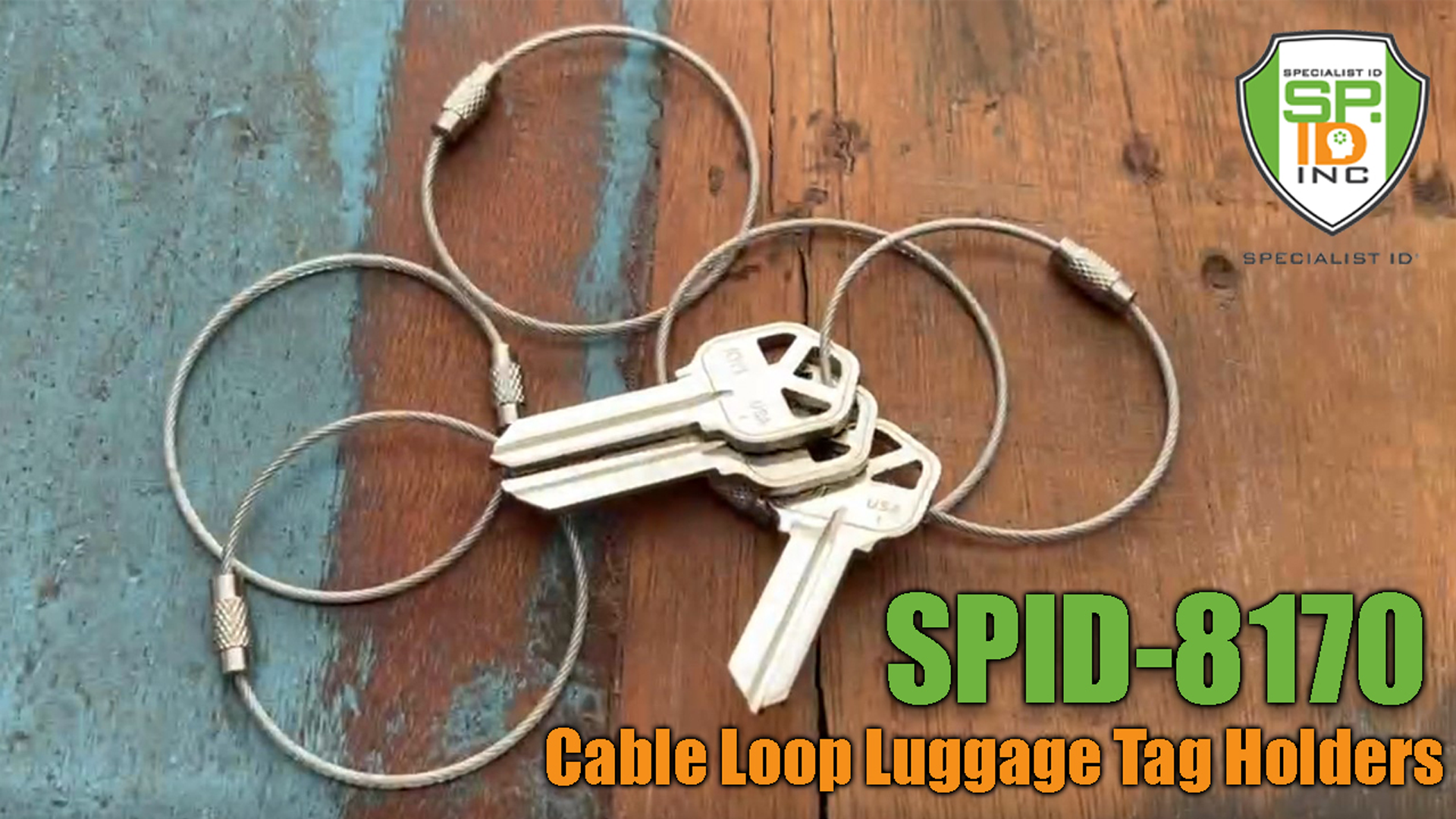 thumbnail video image 2 of 2 Pack - Cable Loop Luggage Tag Holders - 6 inch Metal Stainless Steel Wire Ring Connectors for Hanging Luggage Tags, Key Rings, Keychain Accessories & More - Secure Attachment Loops by Specialist ID, 2 of 9