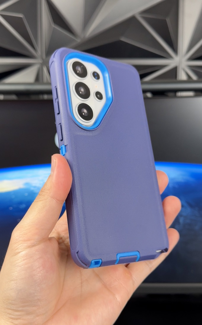 thumbnail video image 2 of For Samsung Galaxy S26 Case, 3-in-1 Rugged Shockproof Protective Cover with Hard Shell and Soft Rubber Bumper, Drop Protection Armor, Orange, 2 of 6