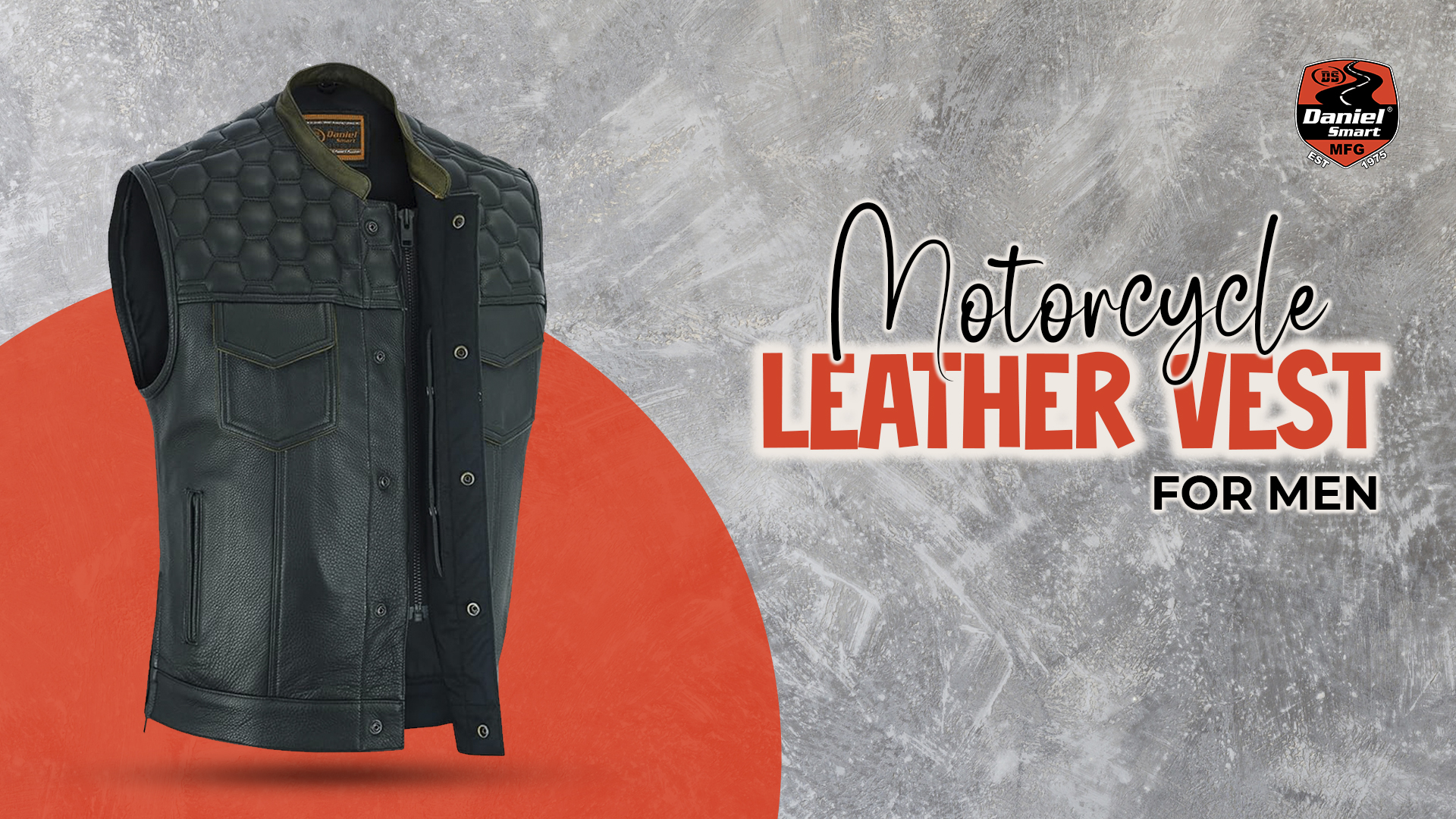 thumbnail video image 2 of Daniel Smart Leather Motorcycle Vest Premium Cowhide Biker Vest for Men with Unique Diamond Quilted Design, 2 of 6