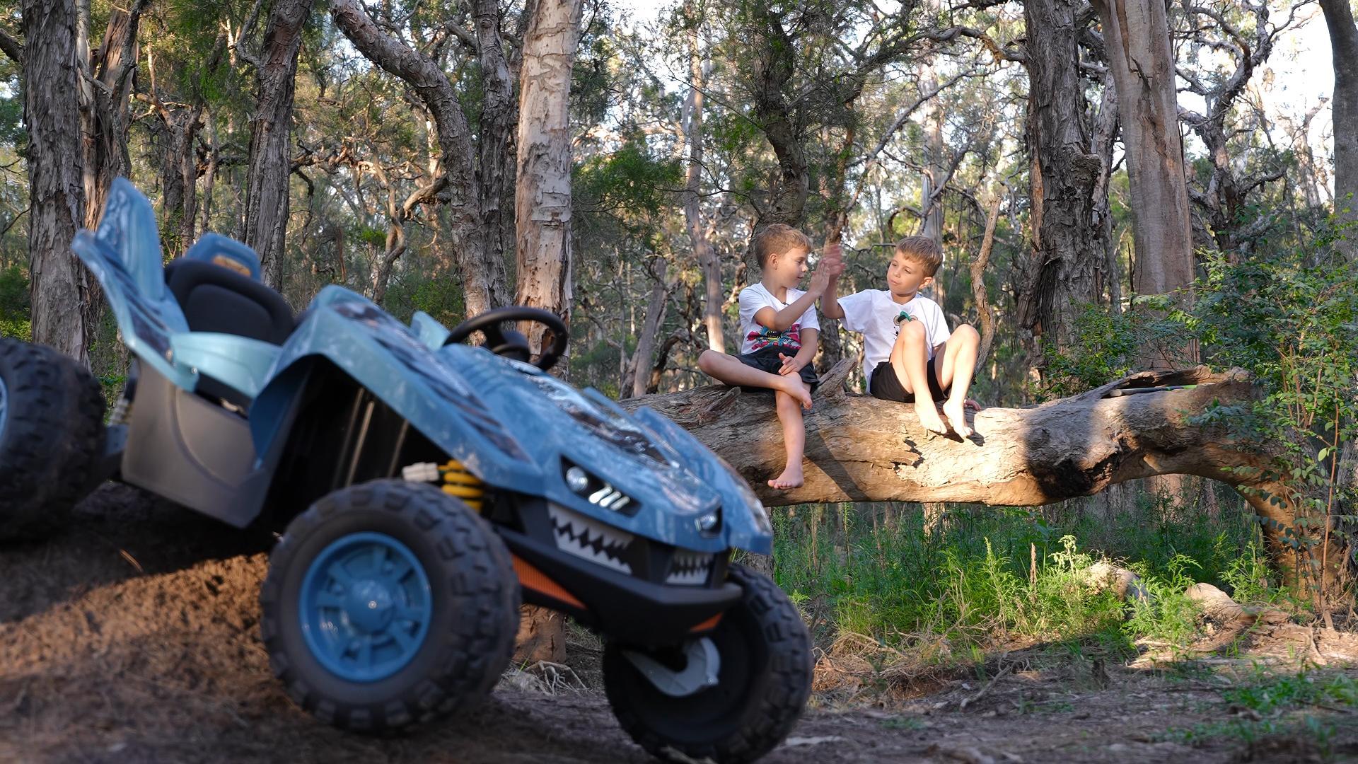 thumbnail video image 2 of TOKTOO 24V Ride on Car for big Kids, 4WD Max 5Mph, 2-Seater Ride on UTV w/ 300W Powerful Motors, EVA Tires, Four Wheel Suspension, Remote Control-Green, 2 of 14