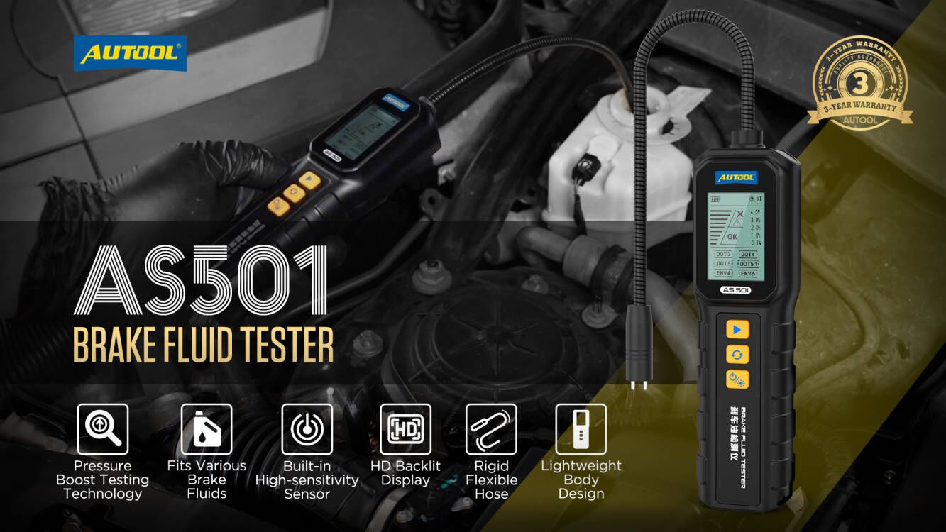 AUTOOL AS501 Digital Brake Fluid Tester, DOT3 DOT4 DOT5.1 ENV-4 ENV-6 ...