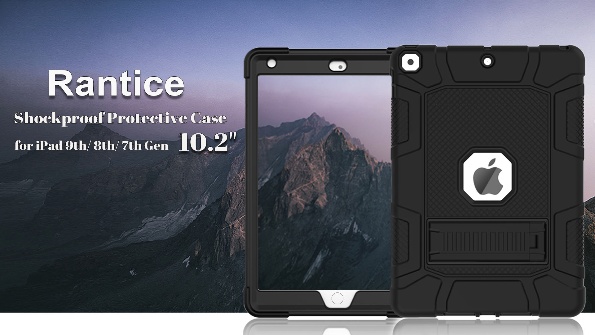thumbnail video image 2 of Rantice Kids Case for iPad 9th Generation Case, iPad 8th/7th Generation Case, Heavy Duty Shockproof Rugged Protective Cover for iPad 10.2 Inch 2021/2020/2019, Nevy Blue+Red, 2 of 10