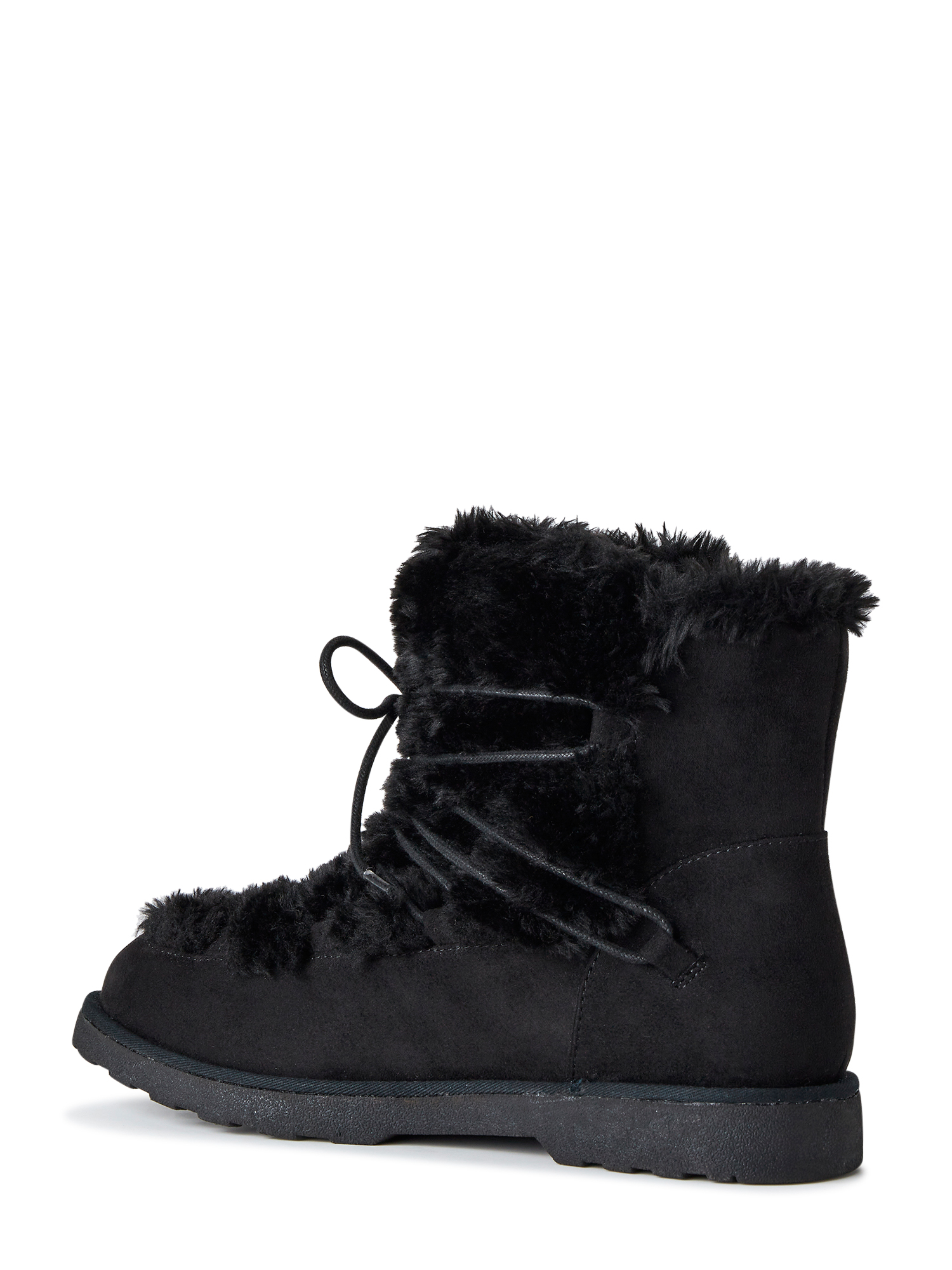 Moon Boot Classic Faux Fur-trimmed Ankle Boots in Black