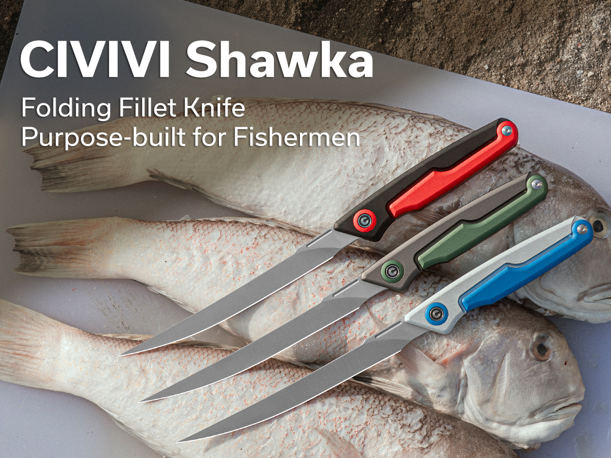 thumbnail video image 2 of CIVIVI Shawka Folding Fillet Knife, Fish Fillet Knife 5.81" 14C28N Blade, Foldable Aluminum Handle with Handle Lock for Outdoor Fishing, Includes Nylon Sheath C22029B-1, 2 of 9