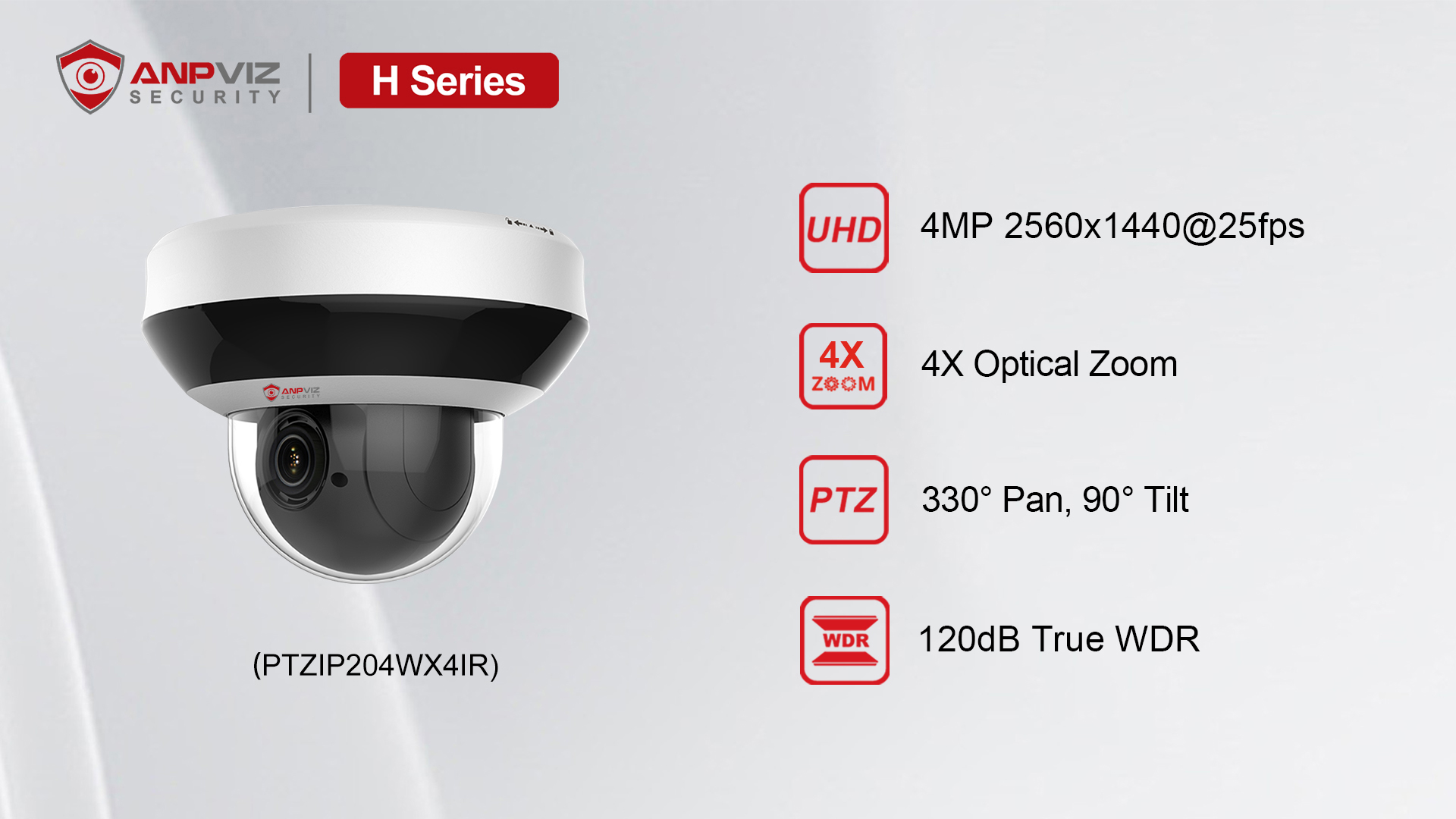 thumbnail video image 2 of Anpviz 4MP PTZ IP Camera Outdoor Security 4X Zoom Dome POE CCTV Surveillance SD Card Audio H.265 Motion Detection, 2 of 10