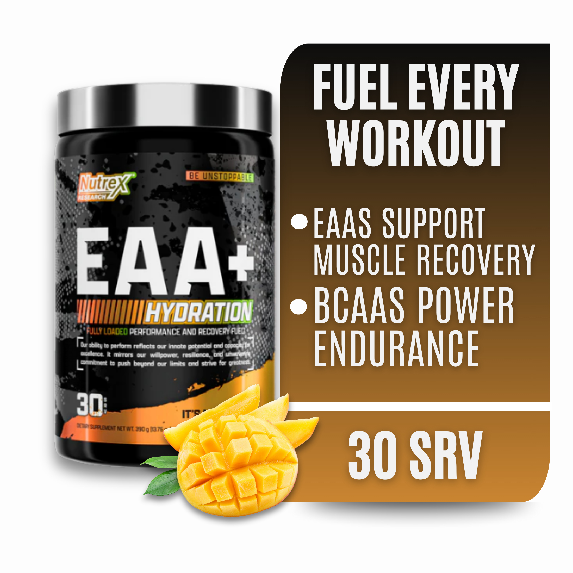 thumbnail video image 2 of Nutrex Research EAA Hydration | EAAs + BCAA Powder | Muscle Recovery, Strength, Endurance | 8G Essential Amino Acids + Electrolytes | Mango Time, 2 of 10