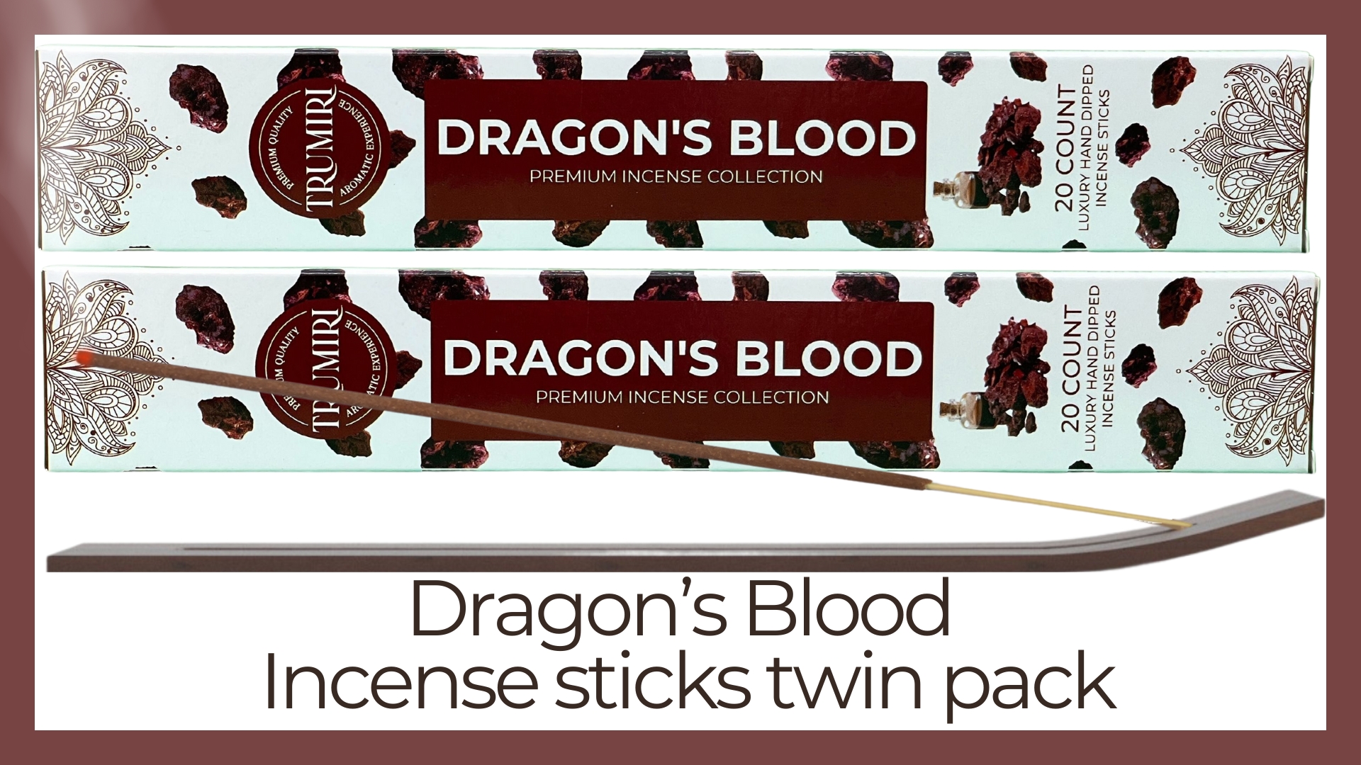 thumbnail video image 2 of Trumiri Incense Sticks - Total 40 Dragons Blood Insence-Sticks - Dual Pack of 20 Insenses - Insents - Incents - Inscense - Incence - Incienso - All Natural Incense Sticks, 2 of 8