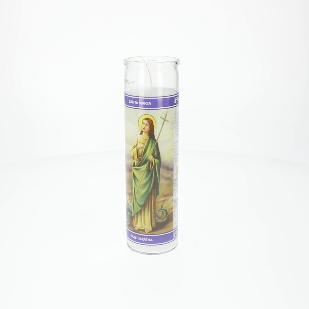 Mar Santo MagicLight Religious Candles 9.6 oz - Glass Jar, Unscented, St