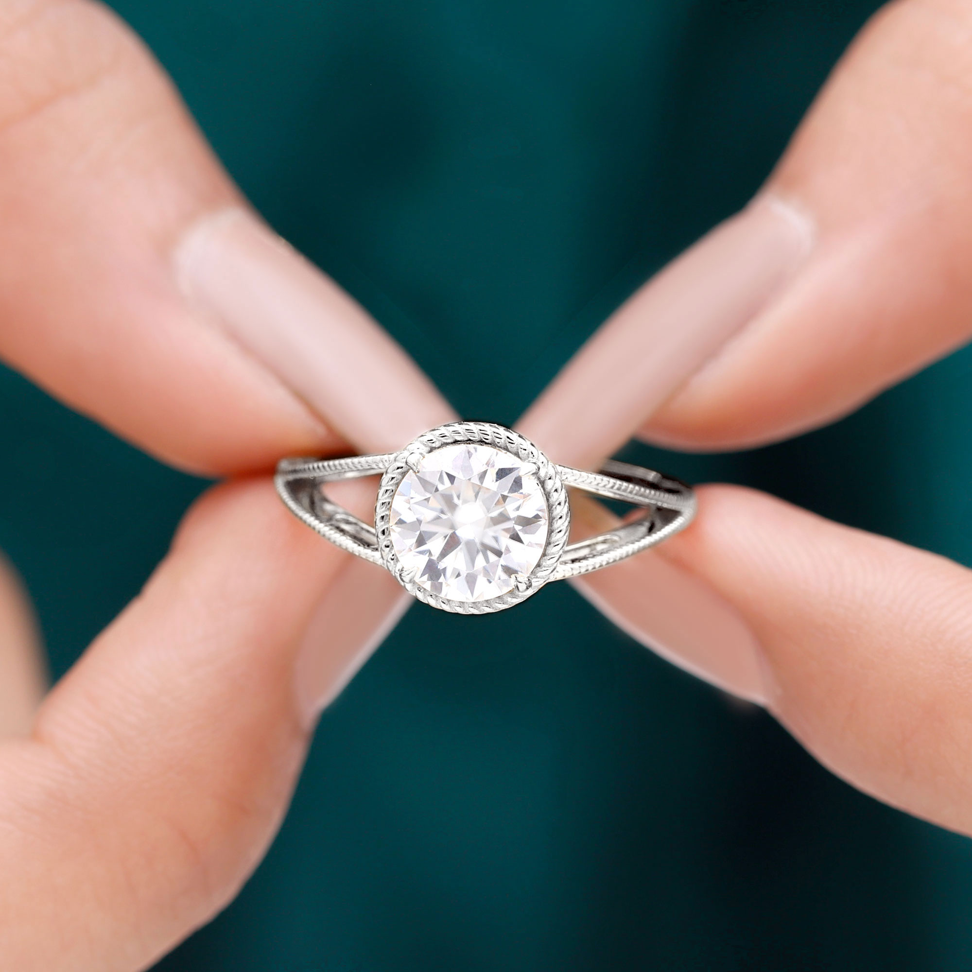 thumbnail video image 2 of Rosec Jewels Lab Created Diamond Round Engagement Ring 2 Carat - 8 mm - Ef-Vs Quality Diamond Solitaire Ring, 14K Yellow Gold, US 6.50, 2 of 9