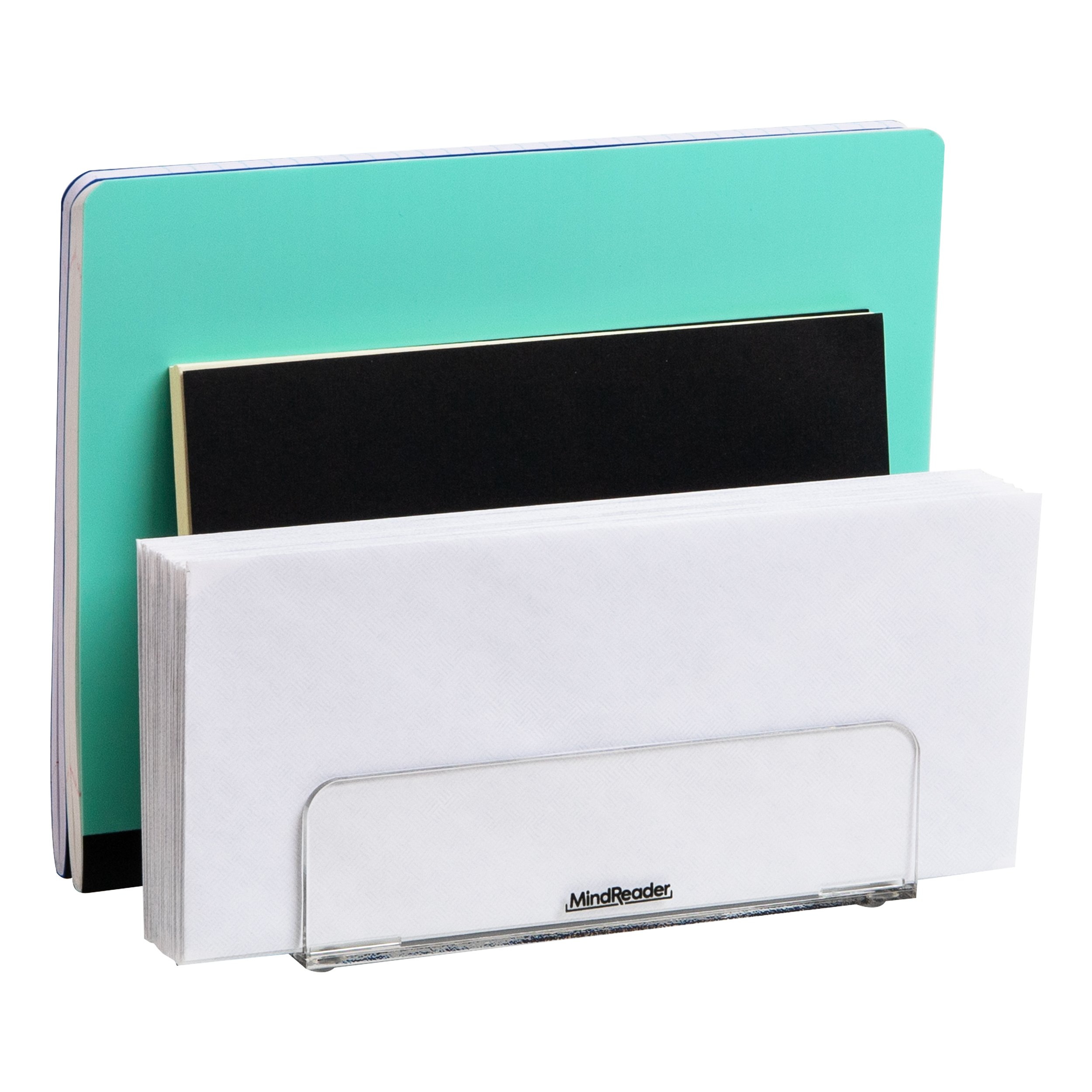 thumbnail video image 2 of Mind Reader 3-Tier Mail Sorter, Desktop Organizer, Mail Organizer, Modern, Office, Acrylic, Clear, 2 of 8