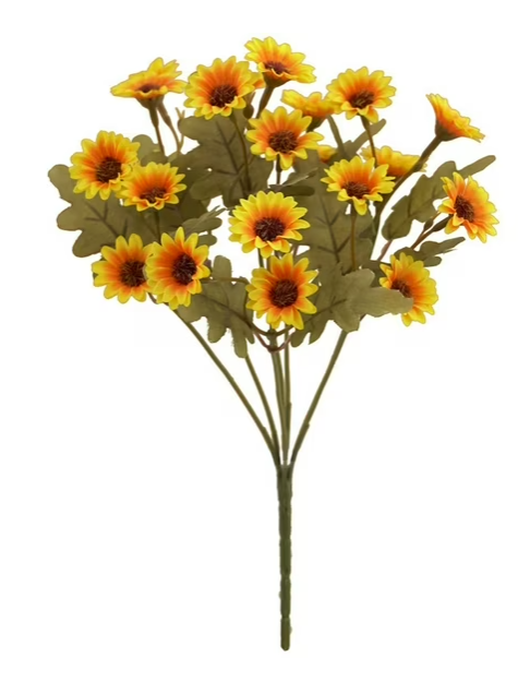 thumbnail video image 2 of Clearance Under $1 Artificial Flowers Bouquet,Artificial Fall Flowers Mums Silk Floral Faux Plant Arrangements for Home Decor Indoor Outdoors Porch Pots Planter Decorations,Artificial Daisy Pick, 2 of 9