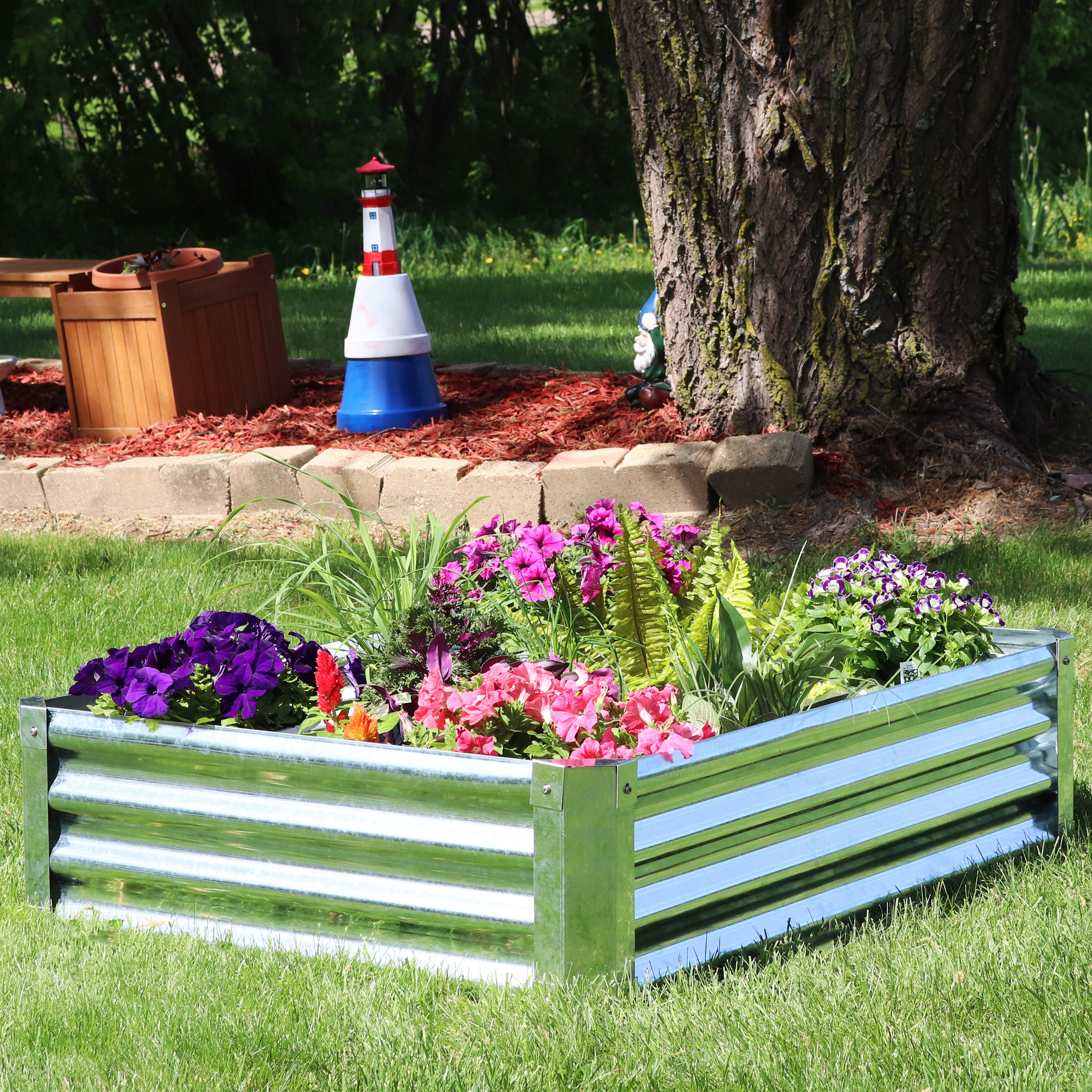 thumbnail video image 2 of Sunnydaze 48" x 36" x 12" Rectangular Silver Galvanized Steel Raised Garden Bed, 2 of 11