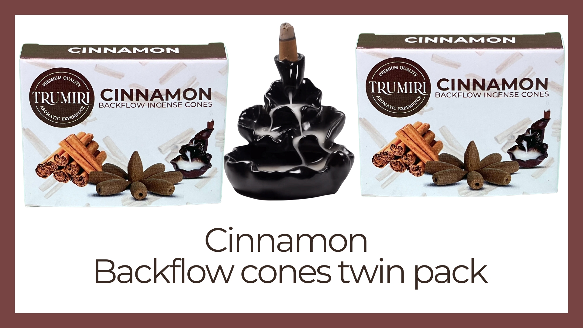 thumbnail video image 2 of Cinnamon Backflow Incense Cones - Total 20 Incense Cones Waterfall - Dual Pack of 10 Incense Backflow Cones - Waterfall Incense Cones - Incense Waterfall Cones, 2 of 6