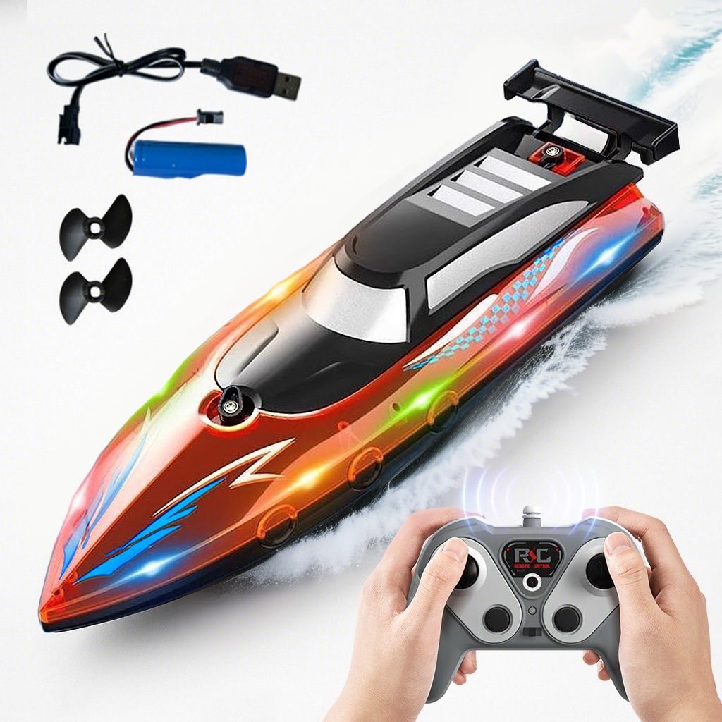 thumbnail video image 2 of RC Boat with Motor, Funtogether Toys, A3503 Brushless RC Boat, High-Speed 10km/h, 20min Battery, 2 of 8