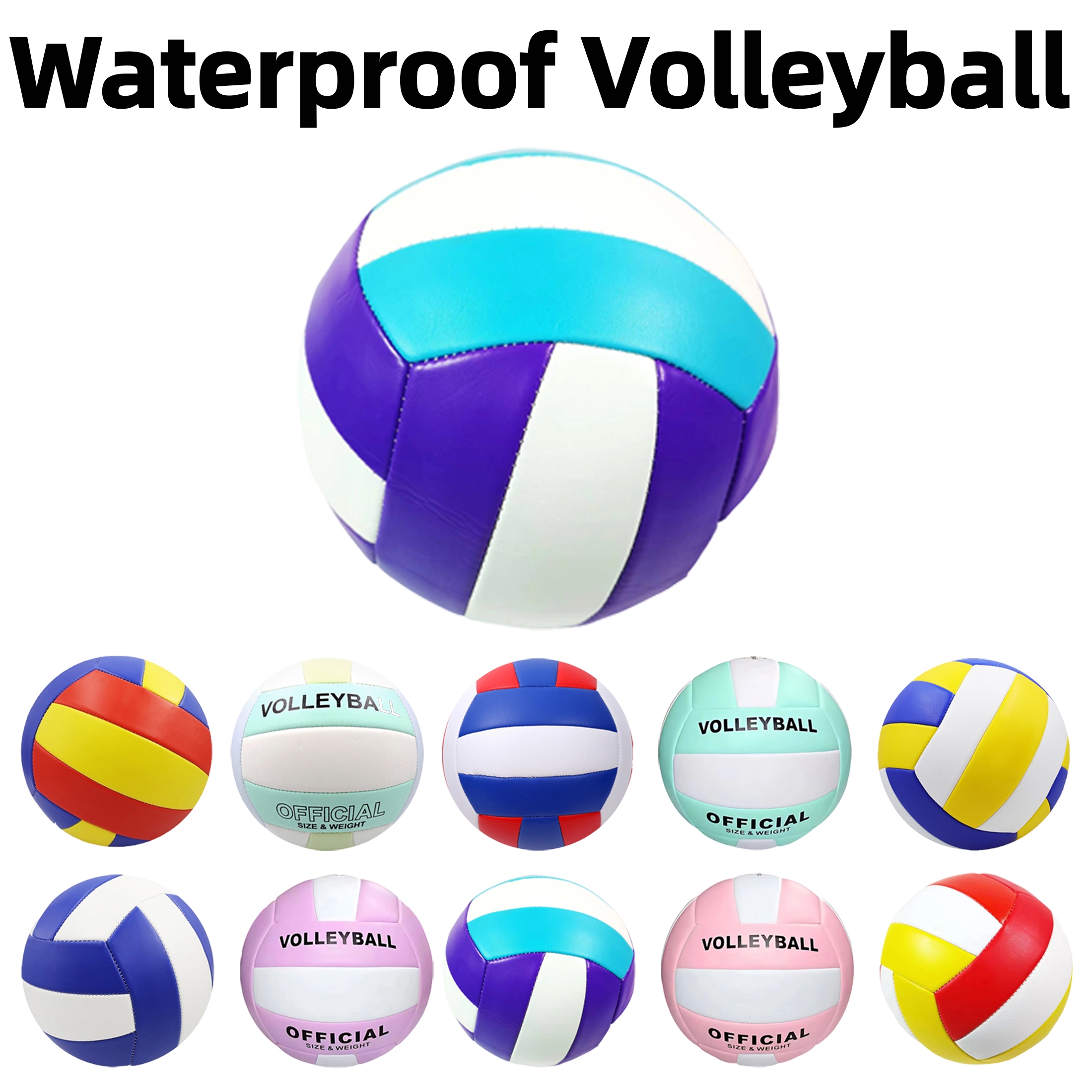 thumbnail video image 2 of Volleyball Ball Official Size 5 - Thickened Waterproof Anti-Burst Design for Indoor Beach and Pool Training for Beginner Teenager Adult, JASKFLY, 2 of 7