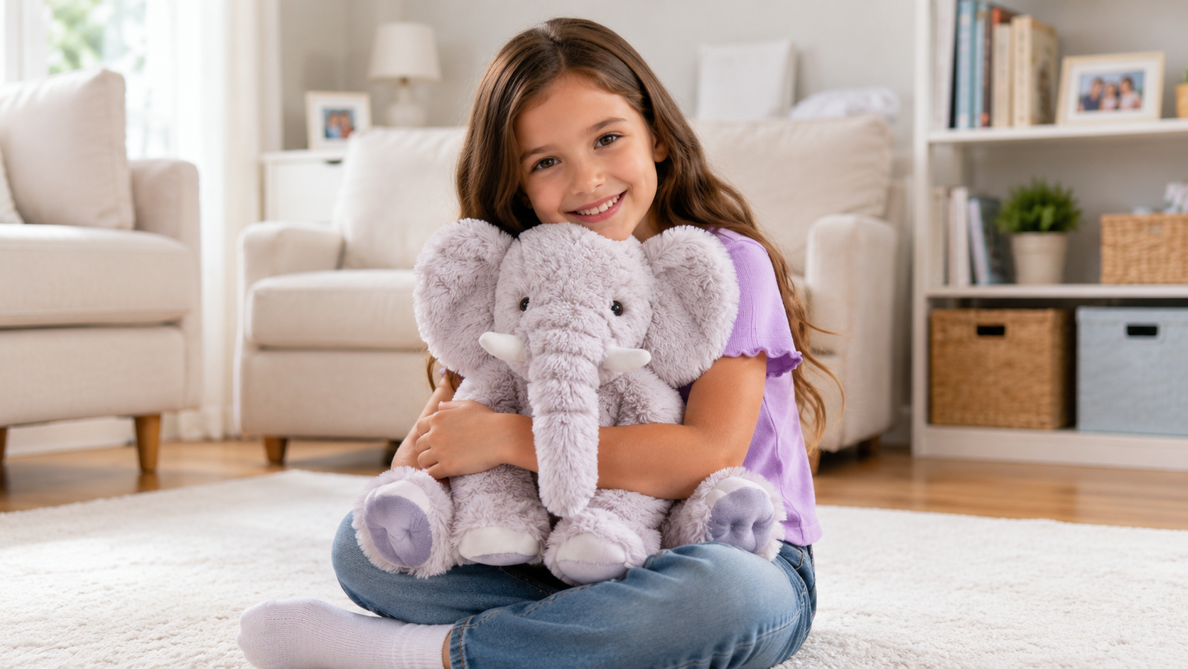 thumbnail video image 2 of MorisMos 20'' Elephant Stuffed Animal Soft Stuffed Elephant Toy, 2 of 8