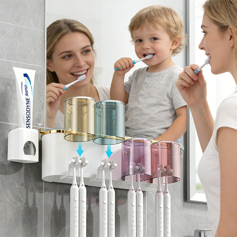Multifunctional Wall Mount Toothbrush Holder Rack Organizer Automatic ...