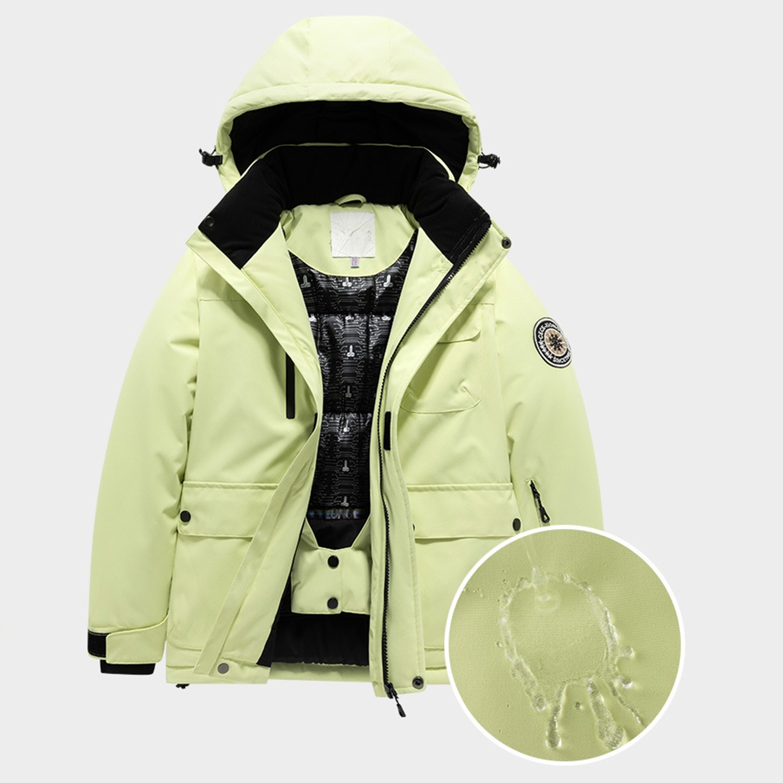 thumbnail video image 2 of SGMVNU Boys Girls Winter Ski Jacket and Snowbibs Pants Set 2-Piece Snowsuit Lined Down Coat Snowboard Outfits for Kids(z51101_d-Green, 5-6 Years), 2 of 8
