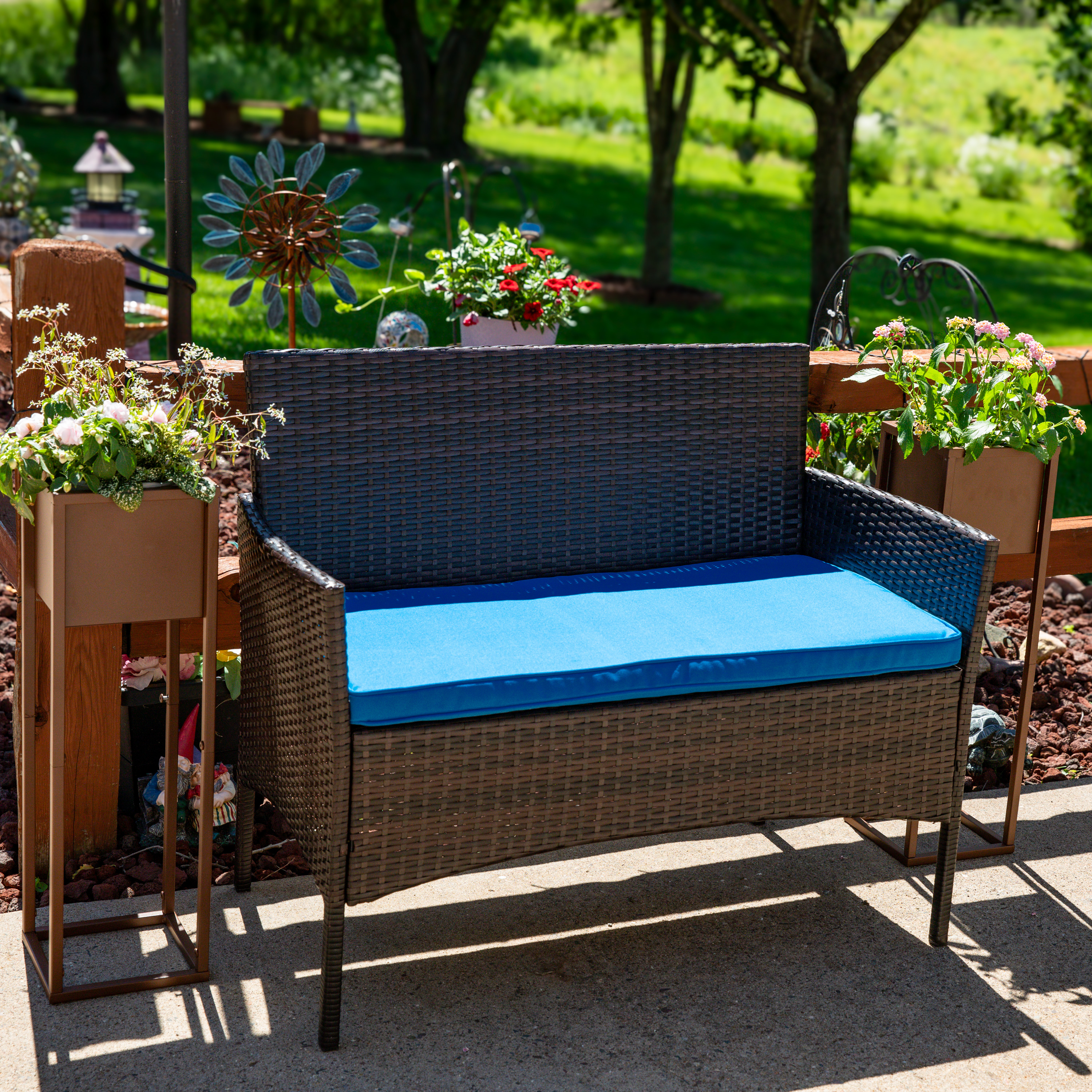 thumbnail video image 2 of Sunnydaze Modern Simplicity 8.25" x 8.25" x 27" Square Brown Metal Outdoor Planter 2-Count, 2 of 12