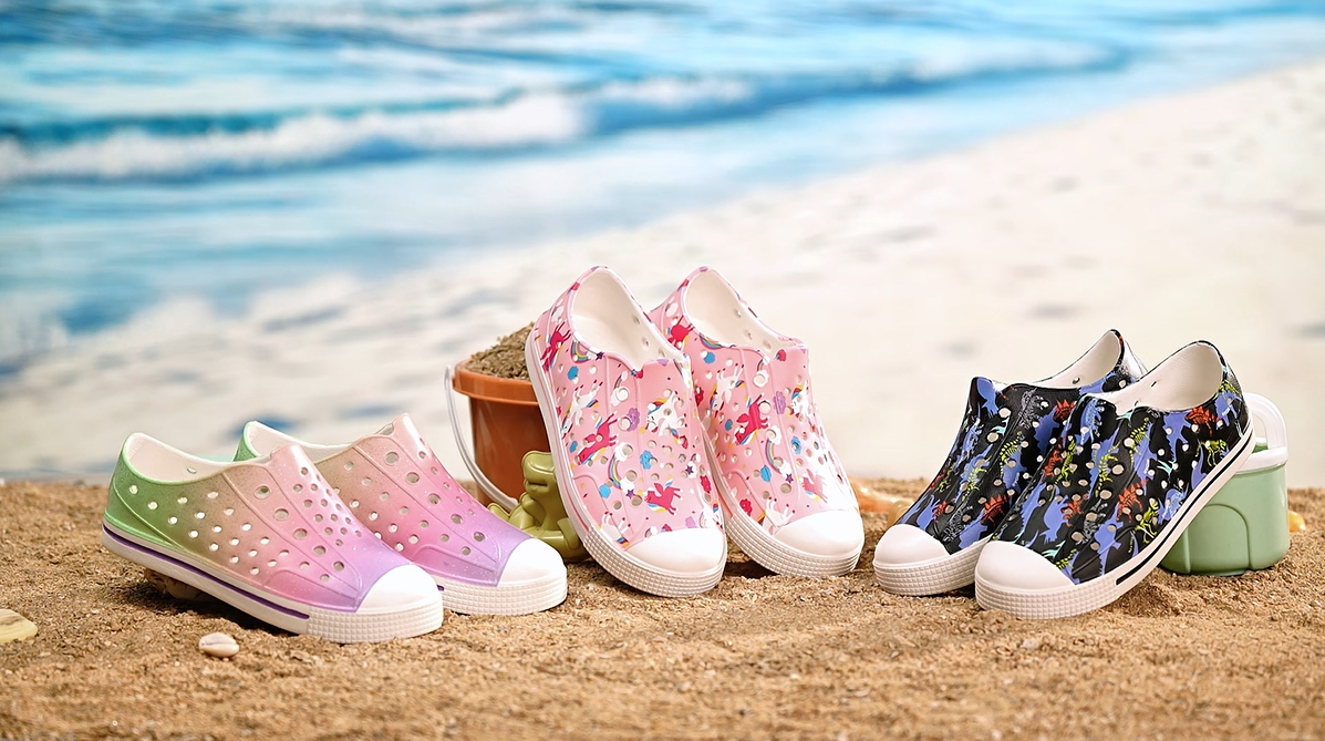 thumbnail video image 2 of EUXTERPA Todler Water Shoes Boys Summer Quick Dry Sneakers Pool Beach Swim Dinosaur Sandals Little Kid Size 12, 2 of 8