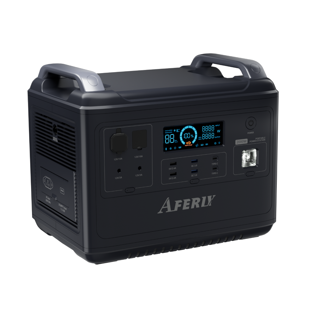 AFERIY Portable Power Station 1200W (2400W Surge)1248Wh LiFePO4 UPS Pure  Sine Wave, Fully Charged in 1.5 Hours, 3500 Cycles + 14 Output ports Solar