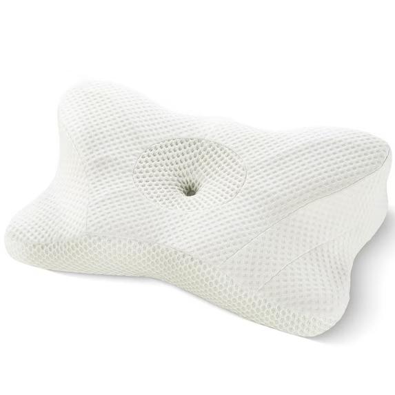 thumbnail video image 2 of JONPONY Memory Foam Cervical Neck Pillow, Ergonomic Contour Design for Neck & Shoulder Pain Relief, Breathable, White, 1 Piece, 2 of 10