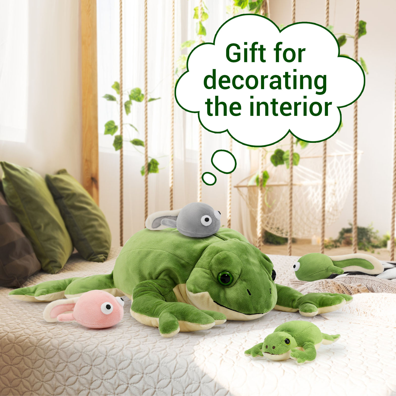 thumbnail video image 2 of MaoGoLan 22" Giant Frog Stuffed Animal with 4 Babies Plush Toy Stuffed Frog Toys, 2 of 8