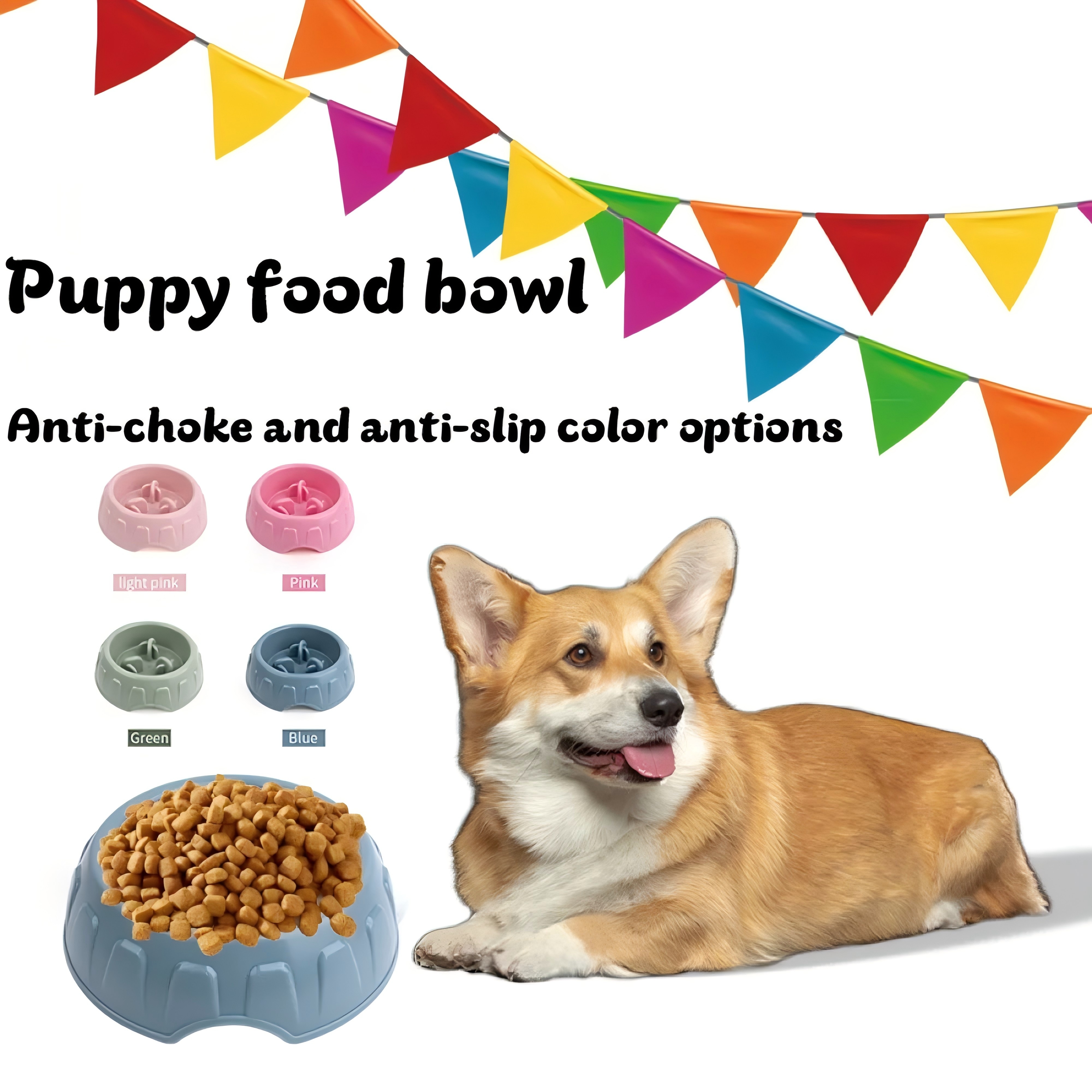 thumbnail video image 2 of Pet Slow Feeding Bowl Dog Anti-Choke Non-Slip Anti-Tumble Slow Food Basin Small and Medium Size Pet Supplies, 2 of 6