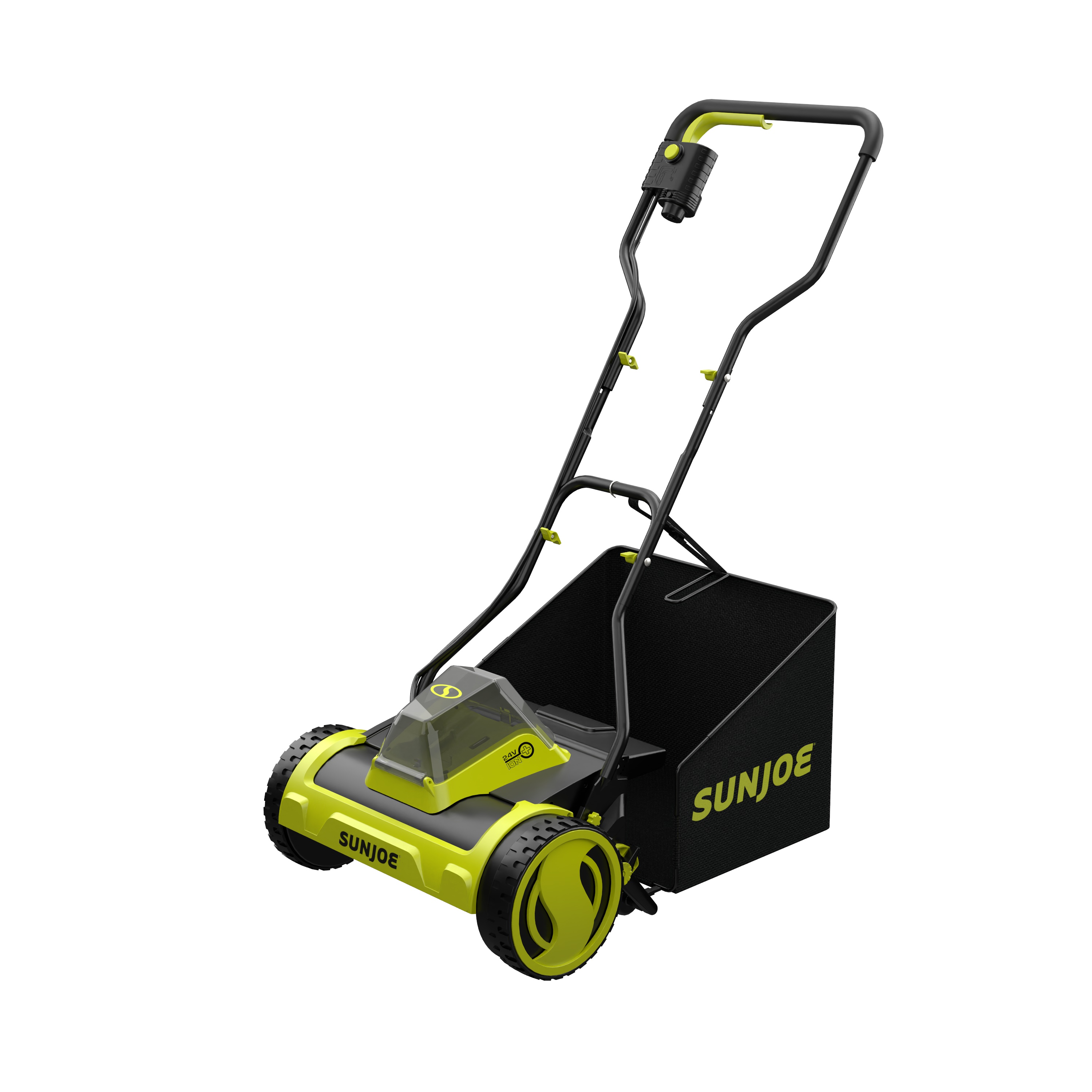 Sun Joe 24V Cordless 15 inch Push Reel Lawn Mower 4 Position 4.0 Ah Battery Charger Shop Black Friday Deals for 2024 Walmart