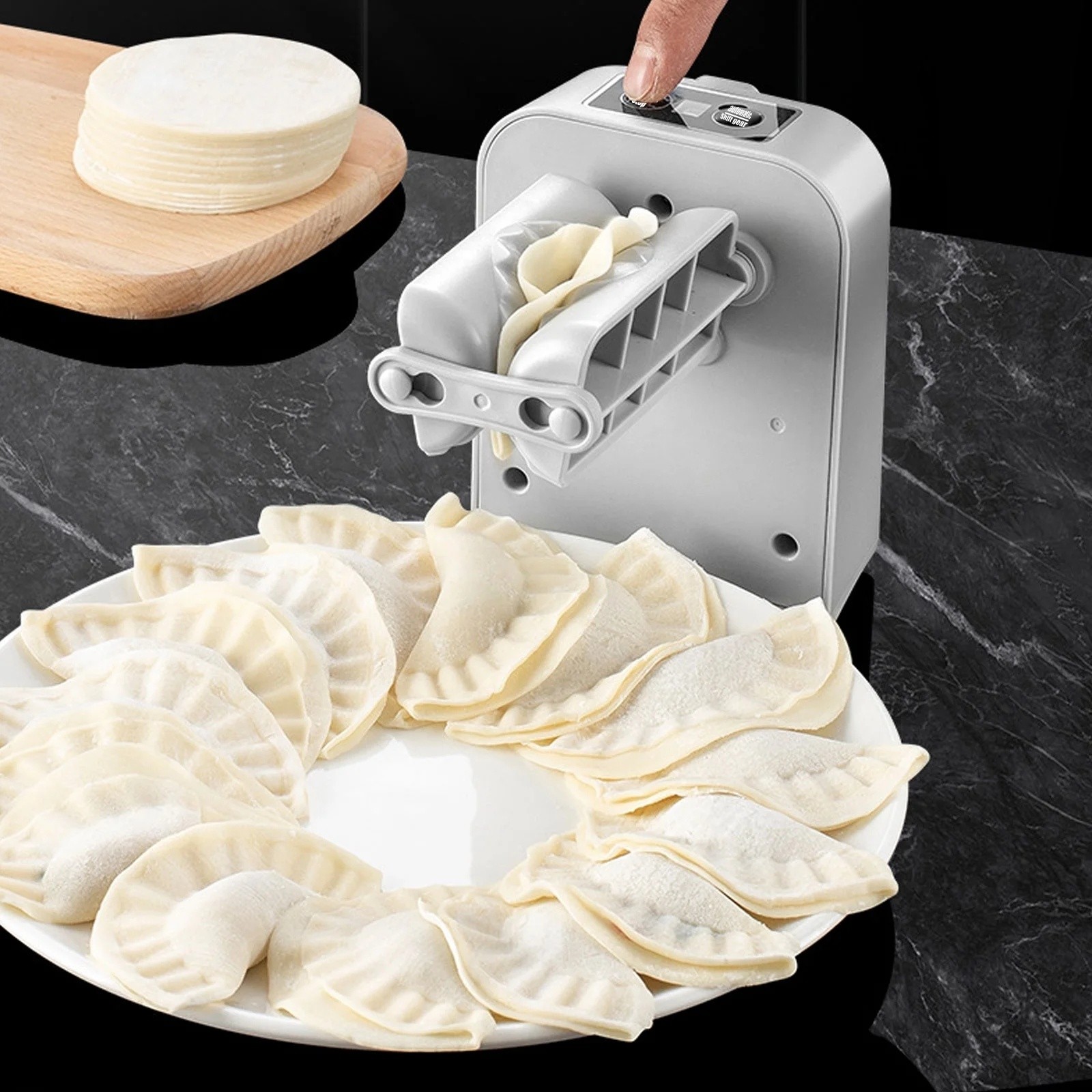 thumbnail video image 2 of Automatic Dumpling Maker Machine, Kingtowag Usb Rechargeable Automatic Dumpling Maker, 2-Speed Household Dumpling Machine with Large Capacity - #A, 2 of 9
