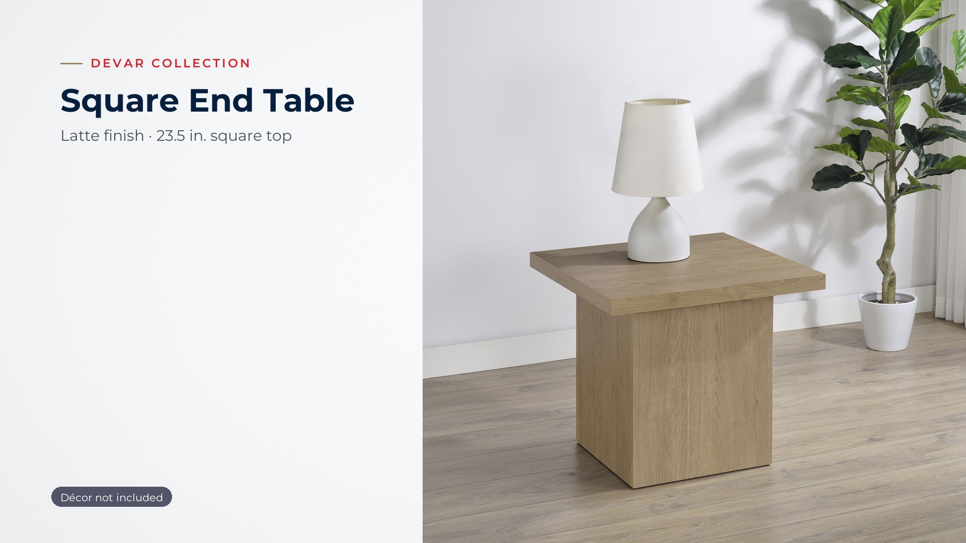 thumbnail video image 2 of Coaster Devar Square Engineered Wood Side End Table in Latte, 2 of 12