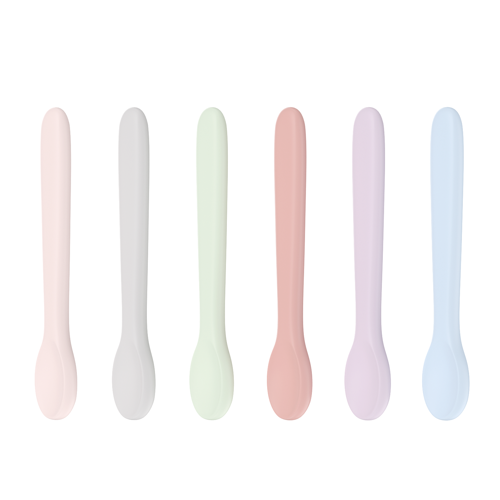 TOYMIS 6pcs Silicone Baby Spoons, First Stage Toddler Utensils Baby Led  Weaning Spoons Baby Chew Spoon Training Spoon Toddler Self Feeding Utensils