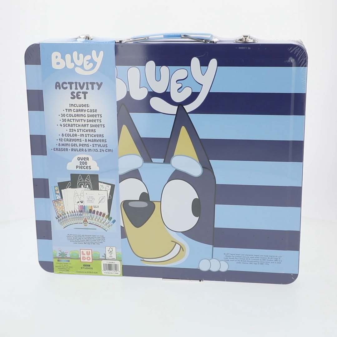Bluey Deluxe Art Set with Metal Carrying Case for Kids Over 200