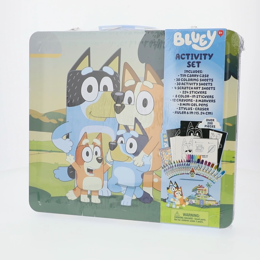 Bluey Deluxe Art Set with Metal Carrying Case for Kids Over 200